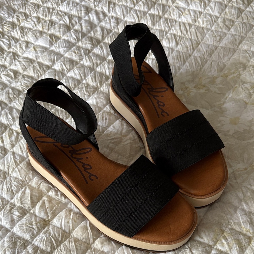 Zodiac Black and Tan Sandals